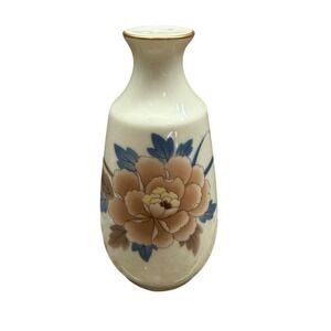 Noritake Mantigo Salt Shaker Japan Porcelain China Peony Floral Gold Trim Ivory